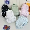 Mochila muito estilosa e fofa para alunos do ensino fundamental II e médio, com tema de floresta e estrelas, mochila versátil de grande capacidade para viagens e deslocamento