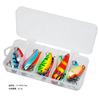 Juego de cucharas de color de exportación, tipo Luya, con lentejuelas, placa de hierro de metal, balancín, boca de caballo, cebo de pesca, cebo falso, cebo duro.