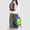Mochila com Design Color-Blocking de Nicho para Homens, Bolsa Versátil para Trabalho e Viagem, Mochila Leve de Caminhada Estilo Japonês, Mochila para Estudantes Universitários para Mulheres