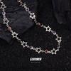 Collar de estrella de cinco puntas con costuras de piedra blanca colorida para chica de hardware, diseño de nicho estilo ins, cadena de clavícula de alta gama al por mayor