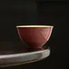 Moji Rosa Copa Maestra de Horno Ru Cerámica Doméstica Taza de Té Académica Taza de Té Grande Juego de Té Kung Fu Copa Individual