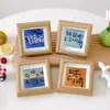 Marco de fotos pequeño estilo pintura al óleo, regalo de graduación, decoración de mesa para cumpleaños, para mejores amigos, adorno 3D para escritorio de dormitorio