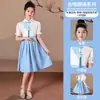 Figurinos de Apresentação de Coro para o Dia de Ano Novo para Alunos do Ensino Fundamental e Médio, Meninos e Meninas, Trajes para Competição de Recitação de Discurso Patriótico Estilo Chinês