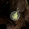 Colgante de Plata de Ley S925 Vintage Amarillo Dios de la Riqueza Estilo Tibetano Vajra Doble Cara Colgante de Collar Unisex de Gama Alta Versátil
