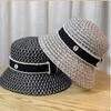 Sombrero de Cubo Nicho Japonés para Mujer Verano Calado Tejido de Paja Sombrero para el Sol Cubre la Cara Sombrero de Pescador Estilo Coreano Sombrero de Cubeta Sombrilla