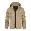 Moda Exterior para Hombre Nueva Colección Primavera y Otoño 2026 Chaqueta con Cuello Alto, Color Sólido Simple, Versátil de Alta Gama Casual Ropa de Trabajo