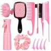 Set de Peines de Peluquería Domésticos Transfronterizos Peine de Cola Puntiaguda Peine de Dientes Anchos Peine de Maquillaje Multifuncional Cepillo para Cejas Observación de Alta Presión Puede Horquilla para el Cabello