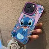 Funda Personalizada con Temática de Stitch Adecuada para Apple 17 Pro Max, iPhone 16 Pro, Estilo Caricatura para 14 Pro, 13, Linda para 15