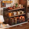 Prateleira de Armazenamento para Mesa de Escritório Mesa de Escritório Multi-camadas Porta-xícaras para Saquinhos de Chá Cozinha Mesa de Jantar Bancada Prateleira Multifuncional para Armazenamento de Lanches