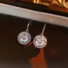Aretes Colgantes Circulares de Circonita Casuales, Pendientes Versátiles de Moda Coreana, Lujo Accesible y Pendientes de Gama Alta para Mujer, Venta al por Mayor