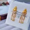 Novos Brincos Dourados com Textura de Areia Cabaça Escovada 3 Brincos com Franjas de Gota D'água Brincos com Franjas de Gota D'água Femininos Dropshipping
