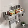 Estante de almacenamiento para cocina, organizador multifuncional de utensilios de cocina, portapalillos integrado, estante colgante sin taladro
