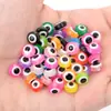Explosivas Cuentas Planas Redondas de Resina para Bricolaje Ojos de Diablo Agujero Recto Accesorios para Joyería Cuentas Sueltas Pulsera Collar