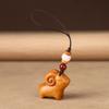 Llavero Colgante Zodiaco Cordero Sanyang Kaitai Sándalo Colgante para Llaves de Hombre y Mujer Colgante de Cadena para Teléfono Móvil