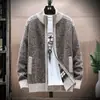 Casaco suéter masculino outono inverno simples quente solto cor sólida jaqueta casual masculina quente grossa jaqueta atacado