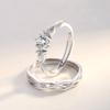 Anillo de pareja coreano amor persistente apertura anillo de boda anillo de diamantes para hombre y mujer anillo de plata ventas directas de fábrica