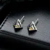 Brincos Cluster de Diamante Cheio de Novo Estilo Transfronteiriços para Homens, Modernos e Versáteis, Brincos de Flor de Íris em Forma de Cruz de Alto Padrão para Mulheres