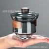 Tampa de vidro Tigela de chá Xícara de chá resistente ao calor Anti-escaldamento Tigela de três talentos Tigela de chá única Grande Kung Fu Tea Set Tea Bowl com tampa