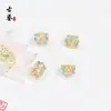 Mariposa Azul Quemado Esmaltada Accesorios con Cuentas Chapado en Oro Goteo de Aceite Pulsera DIY Cuentas Espaciadoras Pulsera Materiales para Joyería Hecha a Mano