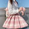 Uniforme JK japonês estilo preppy genuíno conjunto completo primavera e verão saia xadrez plissada cor chá de framboesa camisa de verão terno uniforme escolar