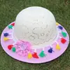 Chapéu de Sol com Borla Infantil para Meninos e Meninas, Chapéu de Verão Respirável, Tecelagem com Borla Estilo Étnico de Comércio Exterior