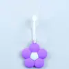 Colgante Llavero Botella de Agua de Goma Suave PVC Accesorio Taza Térmica Colgante de Flor Colorida Dopamina