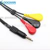 Cable conductor personalizado de 3.5 Audio Macho a Uno a Tres Hebillas de Electrodo 4.0 Instrumento de Masaje para Terapia de Belleza
