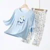 Pijama Modal Infantil para Meninos, Verão Fino Estilo Cartoon, Roupa de Ar Condicionado Classe A, Conjunto para Casa para Crianças Maiores