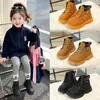 Botas Martin Nuevas de Otoño e Invierno para Niños Botas de Niña Estilo Británico Botas de Piel Botas Individuales Zapatos de Bebé para Niños Moda Botas Amarillas Pequeñas