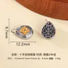Plata 925 Chapada en Oro Patrón de Meteorito Amarillo Cuenta de la Fortuna Ovni Cuentas Sueltas para Hacer Joyería Accesorios DIY