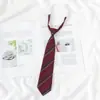 Corbata Rayada Rojo Vino para Mujer, Estilo Japonés, Estilo jk, Estilo Preppy, Persona Perezosa, Foto sin Trabajar, Material Escolar, dk Corto Marrón Hombre