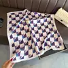 Bufanda Cuadrada Pequeña Estampada Imitación Seda Cuadros Geométricos, Chal de Alta Gama, Bufanda para Cuello Protección Solar, Pañuelo, Bufanda para Mujer