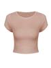 Camiseta de punto Tencel Shyness Twisted ~ Cuello Redondo Ajustada de Manga Corta para Mujer Verano 2025 Nueva