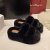 Pantuflas Peludas para Mujer, Para Usar al Aire Libre, Nuevo Estilo Otoño e Invierno 2026, Zapatos de Felpa de Moda, Zapatos de Algodón de Suela Gruesa, Zapatos para el Hogar