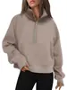 Sudaderas con capucha para mujer de venta cruzada en Amazon, otoño e invierno, sudaderas con media cremallera, sudaderas de talla grande, tops tipo jersey con cuello alto