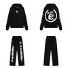 Sudadera con Estampado de Letras Hellstar Hellstar Conjunto de Pantalones Casuales Holgados para Hombre