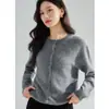 26 Outono/Inverno 28 contagens suéter de seda e caxemira estilo francês macio lã cardada jaqueta cardigan 29361