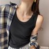 Excellent Goods Colete Camisola Base Algodão Puro Feminino 2024 Nova Blusa Interna Preta Jaqueta Branca para Outono e Inverno