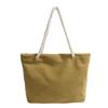 Bolsa de ombro simples de veludo cotelê da moda feminina 2025, nova bolsa transversal japonesa casual de corda de cânhamo, bolsa grande portátil