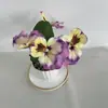 Flores Artificiales Premium Transfronterizas, Plantas en Maceta de Pensamientos, Flores Falsas, Orquídeas Phalaenopsis, Decoración Creativa para el Hogar, Flores de Seda para Bodas, Plantas Verdes al por Mayor