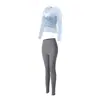 Conjunto de yoga feminino, sem costura e de alta elasticidade, modelador, para treinamento profissional de fitness, corrida e como peça externa, conjunto de duas peças