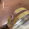 Pulseira Fushi Pé Prata 999.9 Método Antigo Esmalte Ruyi Floco de Neve Flor Tesouro Abertura Prata Esterlina Atacado Novo Estilo Chinês