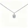 Collar de Zirconia de Lujo Ligero Estilo Francés, Cadena Clavicular de Oro Blanco, Diseño Popular de Alta Gama, Joyería Brillante para Mujeres