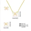 Conjunto de Joias de Borboleta Personalizado de Cobre Puro Novo Estilo Transfronteiriço Europeu e Americano Corrente para Clavícula de Design Simples de Nicho Joias para Exportação