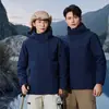 Chaqueta exterior para primavera, otoño e invierno, tres en uno, desmontable, cálida, adecuada para montañismo, unisex, se puede imprimir con logo