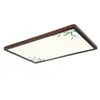 [Transfronterizo] Estilo Canción Madera de Nogal Negro Estética Nuevo Estilo Chino Hoja de Bambú Lámpara de Techo Dormitorio Lámpara de Techo Estudio Redondo Comedor Luz