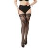 Meias arrastão sexy de renda vintage jacquard plus size, meias de cano longo de rede com silicone antiderrapante, vestido simples transfronteiriço