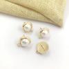 Pendientes de cobre chapados en oro con accesorios de joyería DIY, nuevos pendientes de perlas de moda con cuentas de pan.