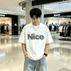 Camiseta de Manga Corta con Estampado de Letras Estilo Americano de Marca de Moda de Verano Holgada para Hombres y Mujeres, Camiseta Casual de Manga Corta con Cuello Redondo en Venta