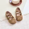 Zapatos de cuero retro para niña, colección primavera/otoño 2026, estilo popular, suela blanda, versátiles zapatos estilo Birkenstock para niñas, zapatos sencillos Meilad para niños